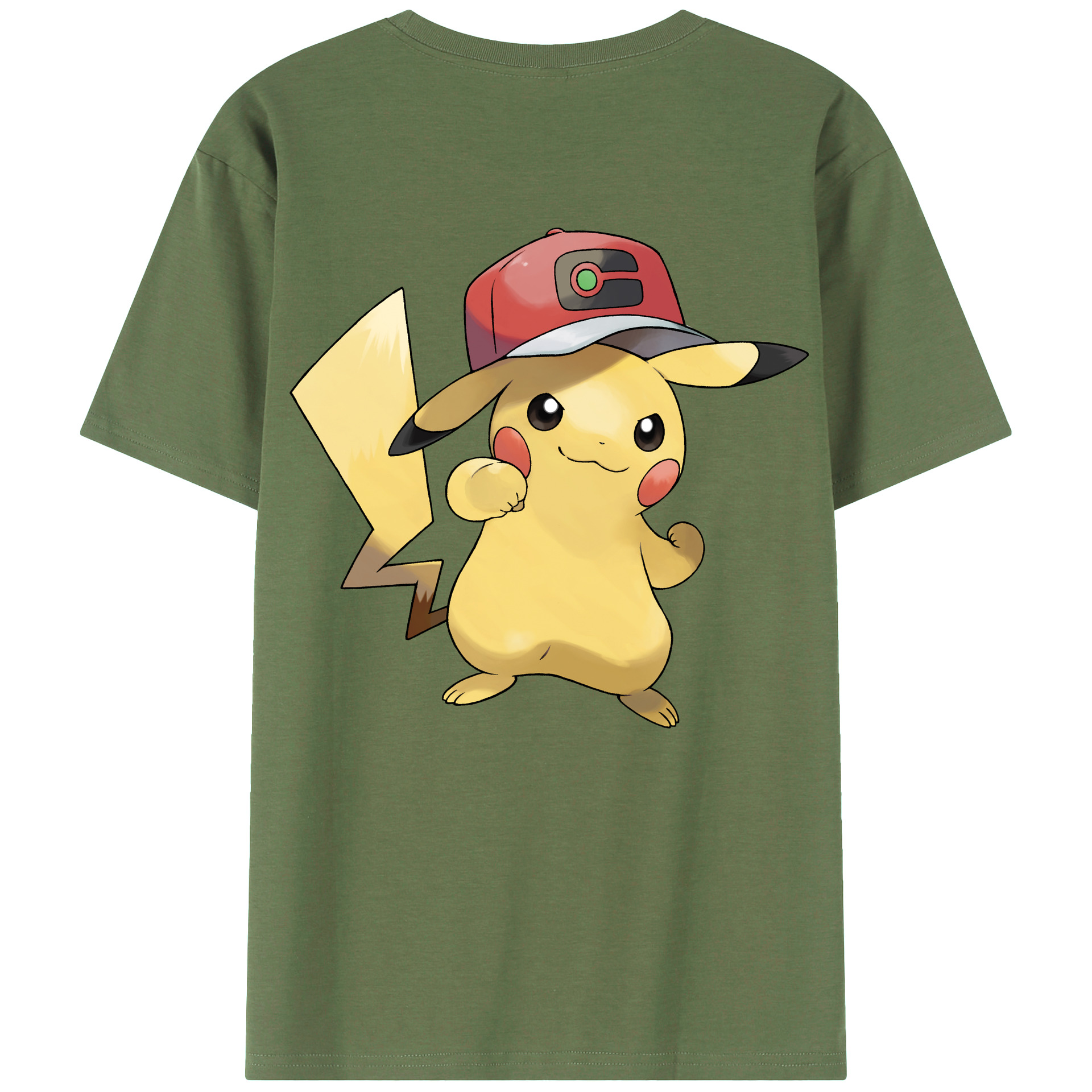 （画像用） ポケットモンスター Pokémon 綿100％ メンズ半袖Tシャツ（バックプリント） 通気性